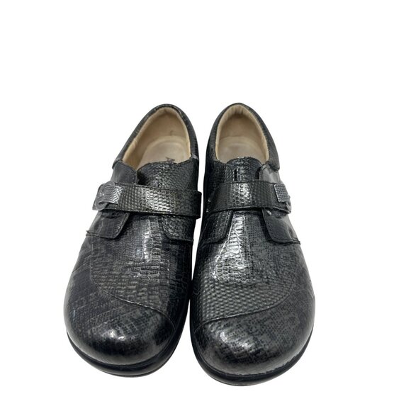 Alegria Womens Black Snake Embossed Leather Slip-On Loafers Size 39 US 9 - Picture 9 of 14